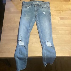All Saints Destroyed Denim Mast Skinny Jeans size 24